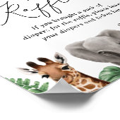 Poster Signe Baby shower Safari Déchets (Coin)