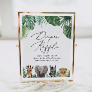 Poster Signe Baby shower Safari Déchets