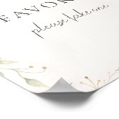 Poster Signe Baby shower vert cigogne Faveurs (Coin)