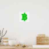 Poster Signe baht vert ฿ Monnaie thaïlandaise ฿ (Cuisine)