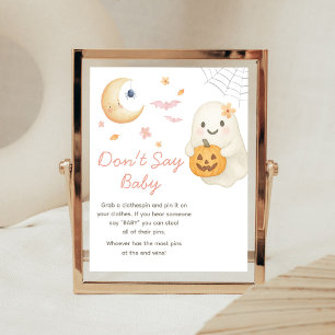Poster Signe Bébé Rose Little Boo Baby Shower N' dites Pa