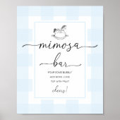 Poster SIGNE Bleu En vichy Mimosa Bar Horse Rocheuse (Devant)