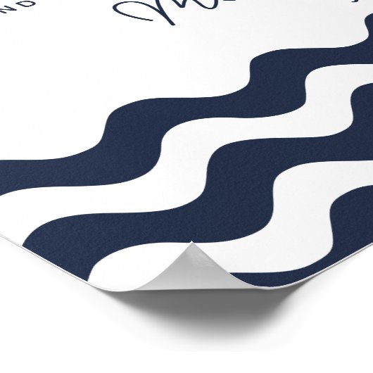 Poster signe bleu marine mariage (Coin)