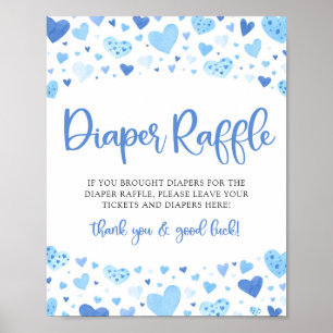 Poster Signe bleu Valentine Baby shower Déchets