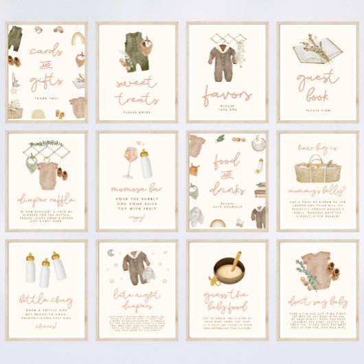 Poster Signe Boho Baby shower Faveurs