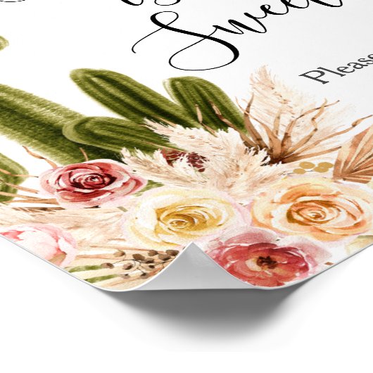 Poster Signe Boho Cactus Amour de Taco est Doux (Coin)