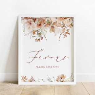 Poster Signe Boho Fall Floral Baby shower Faveurs