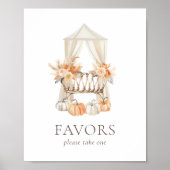 Poster Signe Boho Fall Floral Baby shower Faveurs (Devant)