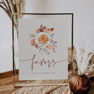 Poster Signe Boho Floral Fête des mariées café Faveurs