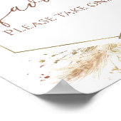 Poster Signe Boho Floral Terracotta Fête des mariées Fave (Coin)