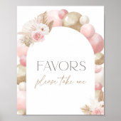 Poster Signe Boho Pampas Baby shower Arche Grass Faveurs (Devant)