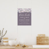 Poster Signe Booth Rustique Violet Floral Mariage (Cuisine)