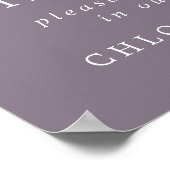 Poster Signe Booth Rustique Violet Floral Mariage (Coin)