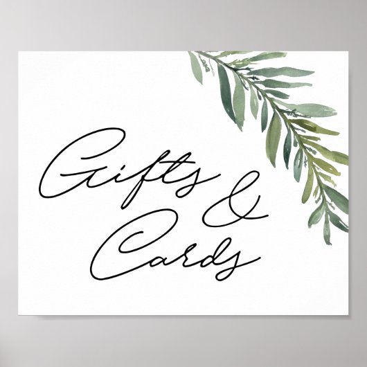 Poster Signe cadeau 10" x 8" Aquarelle feuille (Devant)