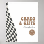 Poster SIGNE Cadeaux À damiers rétro du Cool Rad Dude Boy (Devant)