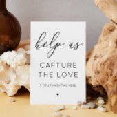 Poster Signe capturez l'amour. Calligraphie noir et blanc