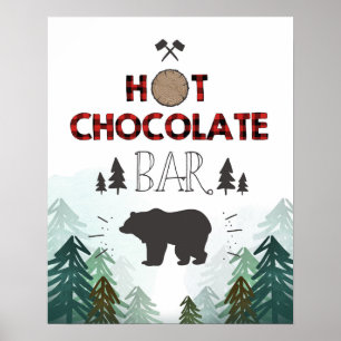 Poster SIGNE CHOCOLE CHAUD À CHOCOLE CHAUD DE LA forêt DE