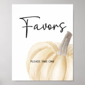 Poster SIGNE citrouille Baby shower Faveurs (Devant)