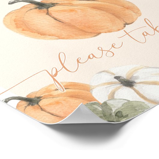 Poster SIGNE citrouille Baby shower Faveurs (Coin)