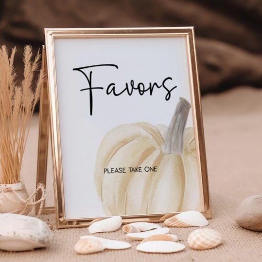 Poster SIGNE citrouille Baby shower Faveurs