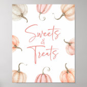 Poster SIGNE Citrouille blanc rose Chute Douceurs et Trai (Devant)