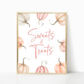 Poster SIGNE Citrouille blanc rose Chute Douceurs et Trai