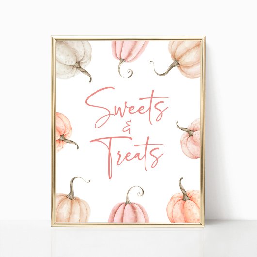 Poster SIGNE Citrouille blanc rose Chute Douceurs et Trai