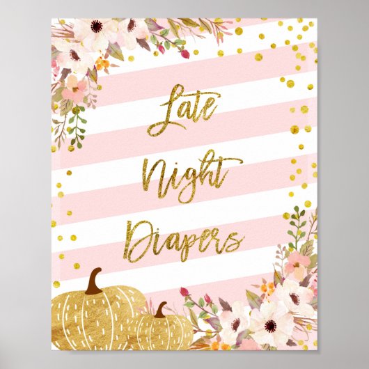 Poster Signe citrouille Late Night Diapers. (Devant)
