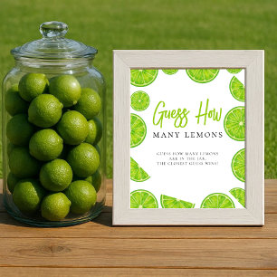 Poster Signe Combien de Citrons Fête de Fiançailles Main