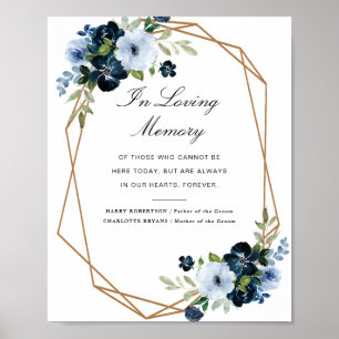 Poster signe commémoratif de la marine et du mariage flor