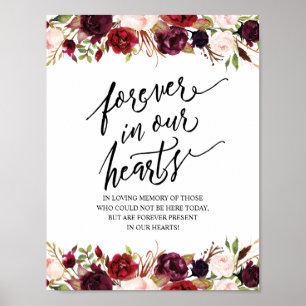 Poster Signe commémoratif Rustique pour toujours dans nos