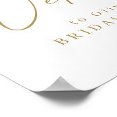 Poster Signe d'accueil de la douche de mariée à script mi (Coin)