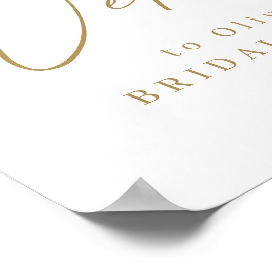 Poster Signe d'accueil de la douche de mariée à script mi (Coin)