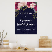 Poster signe d'accueil de la douche nuptiale florale mari (Cuisine)