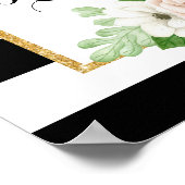 Poster Signe d'accueil de la douche nuptiale florale mode (Coin)