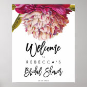 Poster signe d'accueil fleuri rustique (Devant)