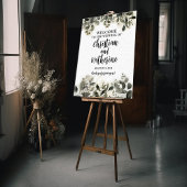 Poster signe d'accueil mariage vert moderne et élégant