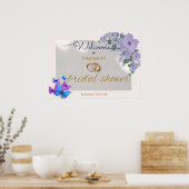 Poster signe d'accueil romantique violet fleuri (Cuisine)