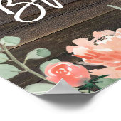 Poster signe d'accueil rustique de la douche nuptiale en (Coin)