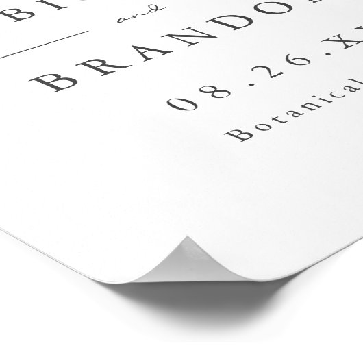 Poster Signe d'accueil rustique et verdoyant pour mariage (Coin)