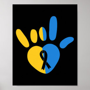 Poster Signe d'amour Asl Non-Verl Sensibilisation au Synd