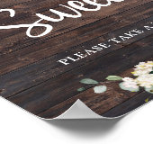 Poster Signe d'amour doux de roses de feuillage de verdur (Coin)