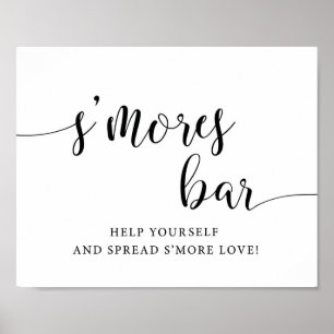 Poster Signe d'amour du Mariage rustique S'mores Bar