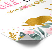 Poster Signe d'anniversaire d'une année rose Gold Safari (Coin)