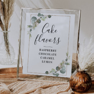 Poster signe d'aquarelle eucalyptus arômes de gâteau