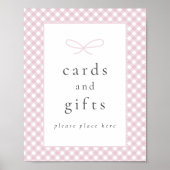 Poster SIGNE DE Baby shower À Bow Plaid Moderne Simple (Devant)