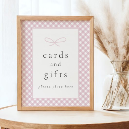 Poster SIGNE DE Baby shower À Bow Plaid Moderne Simple