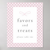 Poster SIGNE DE Baby shower À Bow Plaid Moderne Simple (Devant)