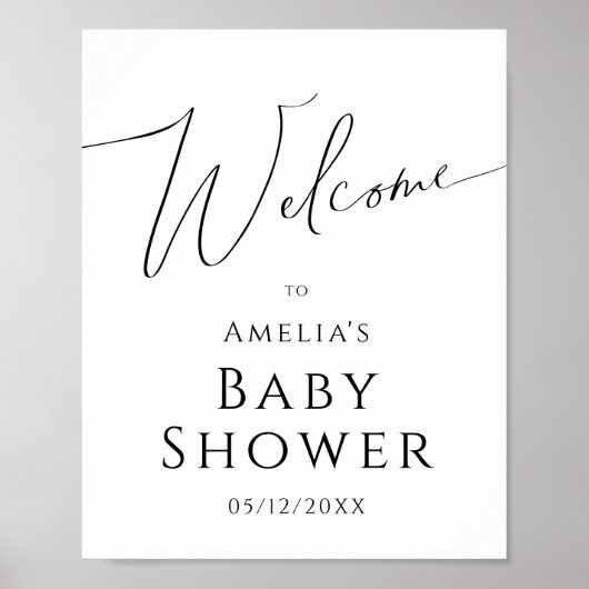 Poster SIGNE DE Baby shower D'ACCUEIL TOUT SIMPLE (Devant)