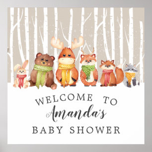 Poster SIGNE DE Baby shower D'ACCUEIL WODOPAGE D'Hiver